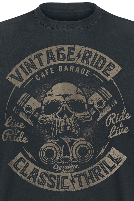 T-Shirt Manches courtes Rockabilly de Gasoline Bandit - Vintage Ride - S à 4XL - pour Homme - noir - Gasoline Bandit - View 2