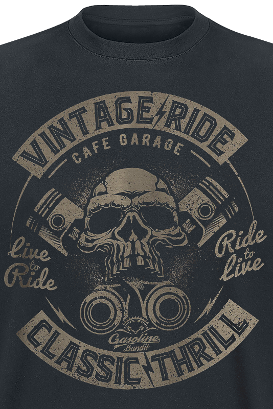 T-Shirt Manches courtes Rockabilly de Gasoline Bandit - Vintage Ride - S à 4XL - pour Homme - noir - Gasoline Bandit - View 2