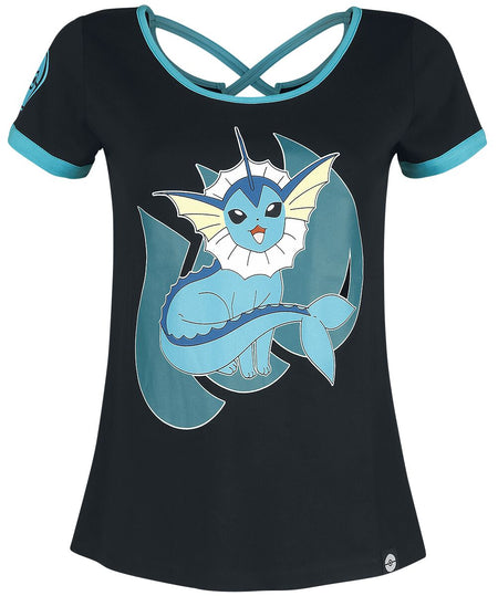 T-Shirt Manches courtes Gaming de Pokémon - Aquali - S à XXL - pour Femme - noir - Pokémon
