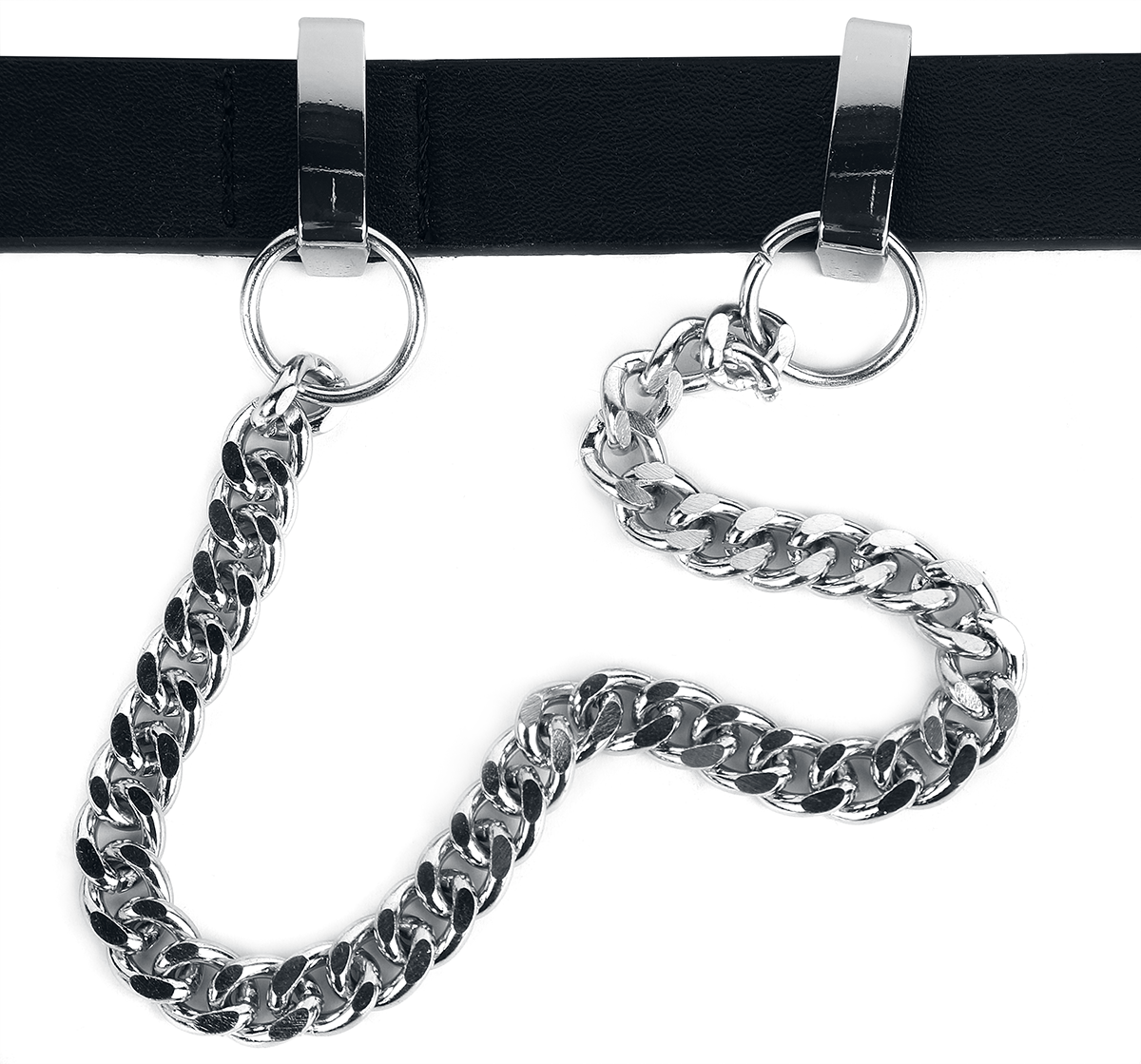 Ceinture  de Rock Rebel by EMP - Ceinture Noire Fine Avec Chaîne Décorative - pour Femme - noir - Rock Rebel by EMP - View 2
