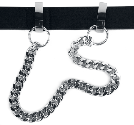Ceinture  de Rock Rebel by EMP - Ceinture Noire Fine Avec Chaîne Décorative - pour Femme - noir - Rock Rebel by EMP - View 2