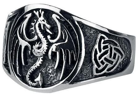 Bague  de etNox hard and heavy - Dragon - pour Homme - couleur argent - etNox hard and heavy