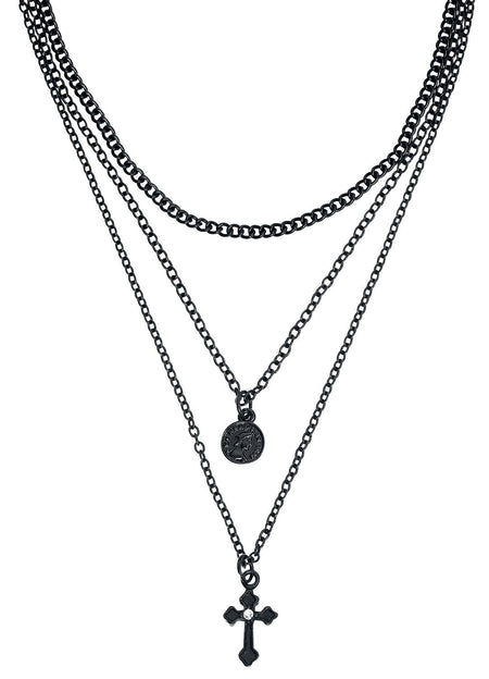 Collier Gothic de Gothicana by EMP - Croix Noire Mate - pour Femme - noir - Gothicana by EMP