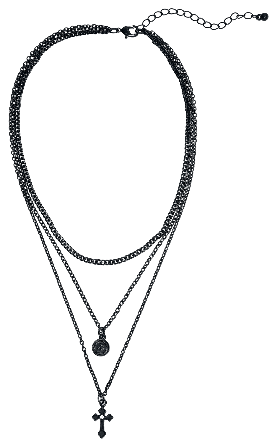 Collier Gothic de Gothicana by EMP - Croix Noire Mate - pour Femme - noir - Gothicana by EMP - View 2