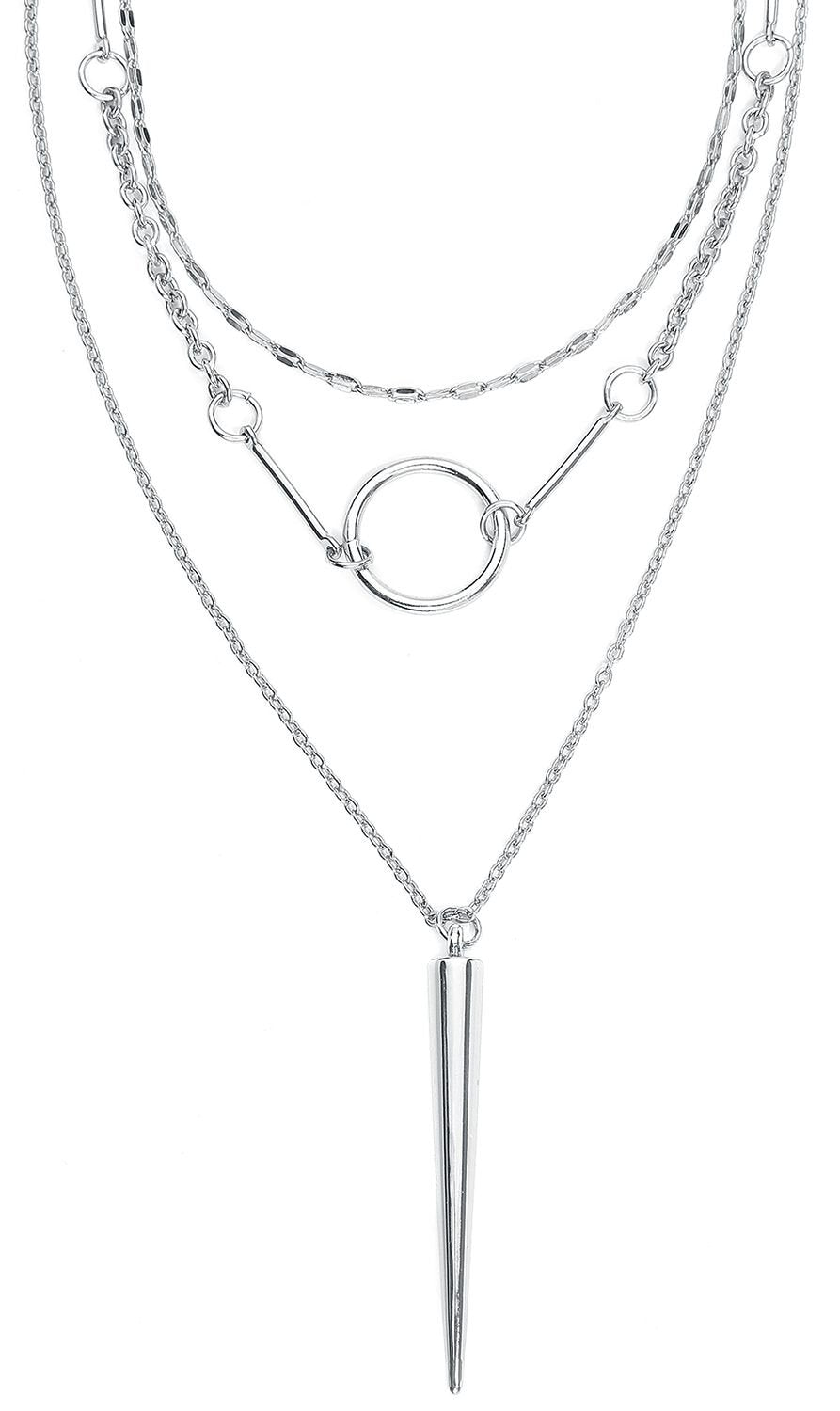 Collier  de Rock Rebel by EMP - Big Spike - pour Femme - couleur argent - Rock Rebel by EMP