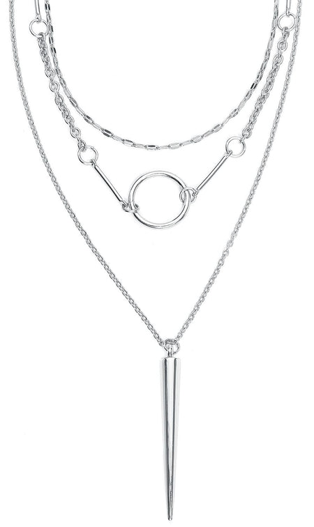 Collier  de Rock Rebel by EMP - Big Spike - pour Femme - couleur argent - Rock Rebel by EMP