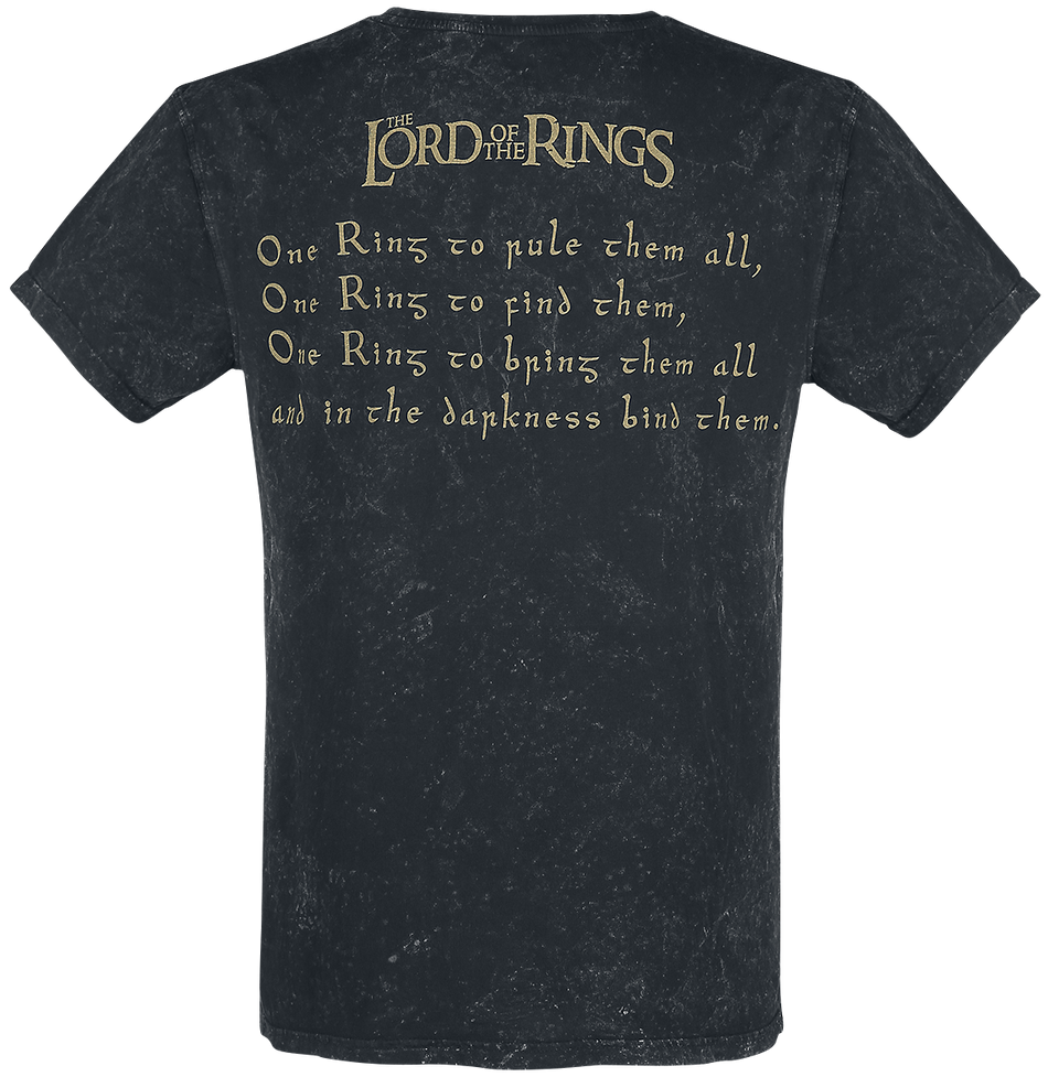 T-Shirt Manches courtes  de Le Seigneur Des Anneaux - One Ring To Rule Them All - M à XXL - pour Homme - noir - Le Seigneur Des Anneaux - View 2