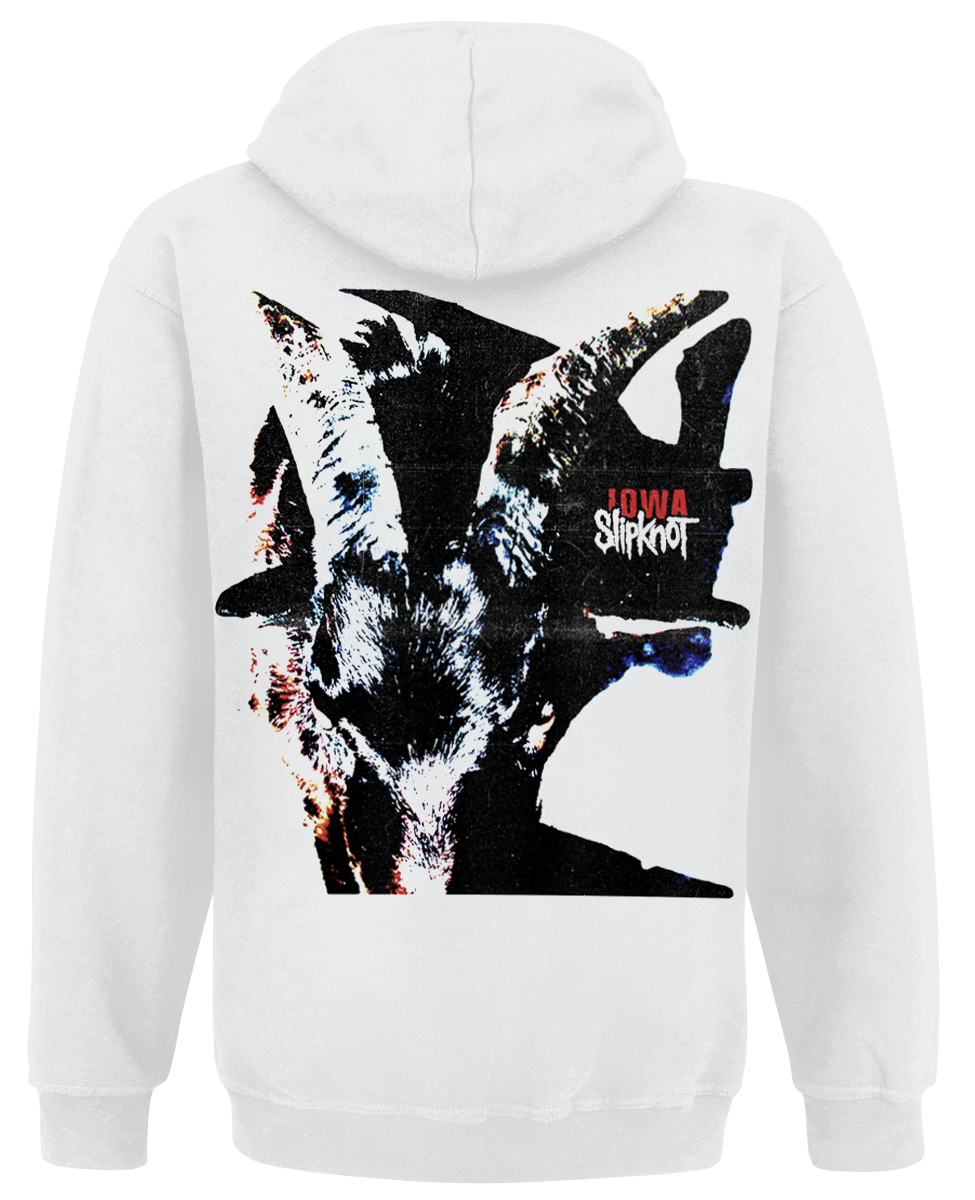 Sweat-shirt à capuche  de Slipknot - Iowa Goat Shadow - S à XXL - pour Homme - blanc - Slipknot - View 2