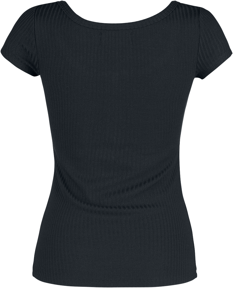 T-Shirt Manches courtes  de Black Premium by EMP - T-Shirt Noir Zippé Au Col - S à 5XL - pour Femme - noir - Black Premium by EMP - View 2