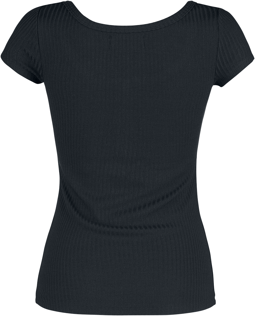 T-Shirt Manches courtes  de Black Premium by EMP - T-Shirt Noir Zippé Au Col - S à 5XL - pour Femme - noir - Black Premium by EMP - View 2