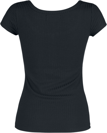 T-Shirt Manches courtes  de Black Premium by EMP - T-Shirt Noir Zippé Au Col - S à 5XL - pour Femme - noir - Black Premium by EMP - View 2