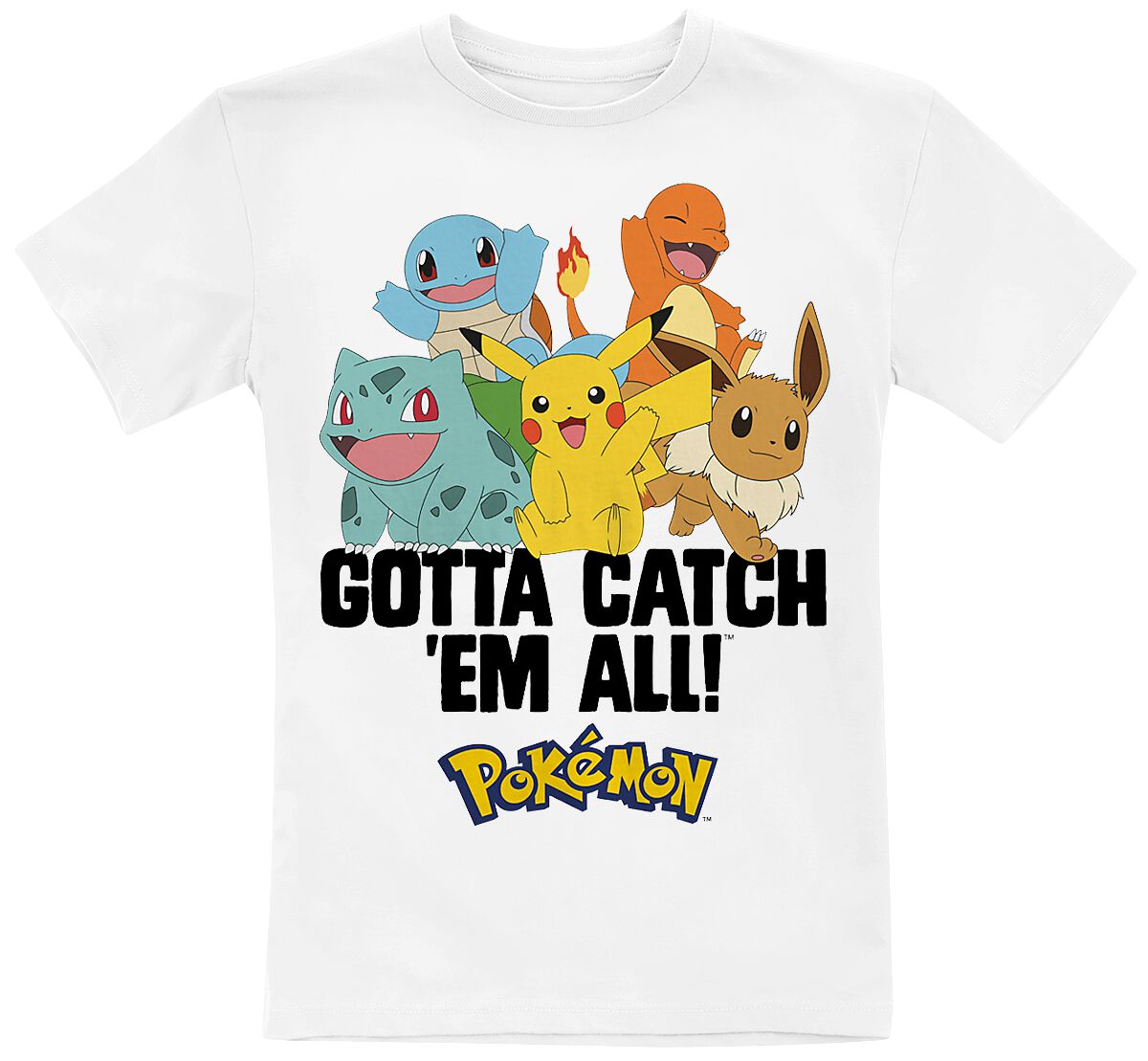 T-shirt Gaming de Pokémon - Enfants - Gotta Catch'Em All - 104 à 152 - pour filles & garçonse - blanc - Pokémon