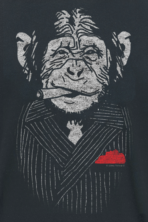 T-Shirt Manches courtes Fun de Tierisch - Mafia Ape - M à 5XL - pour Homme - noir - Tierisch - View 2