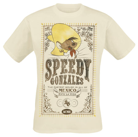 T-Shirt Manches courtes  de Looney Tunes - Speedy Gonzales - S à XXL - pour Homme - beige - Looney Tunes