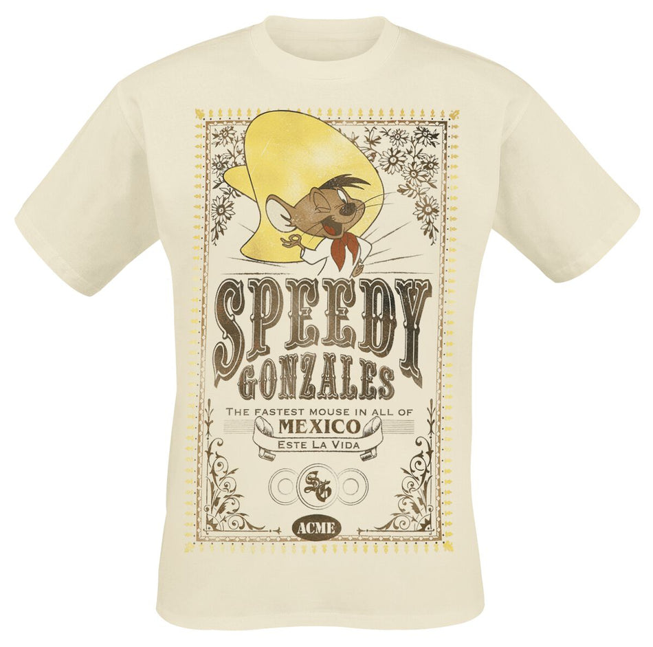 T-Shirt Manches courtes  de Looney Tunes - Speedy Gonzales - S à XXL - pour Homme - beige - Looney Tunes