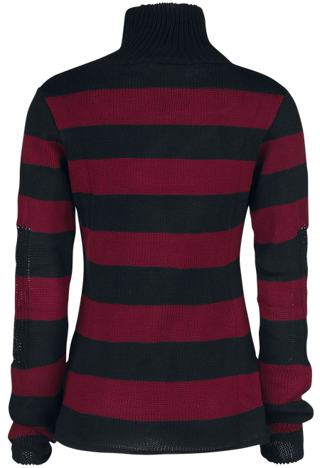 Pull tricoté  de Vixxsin - Haut Annabella - M à 4XL - pour Femme - rouge/noir - Vixxsin - View 2