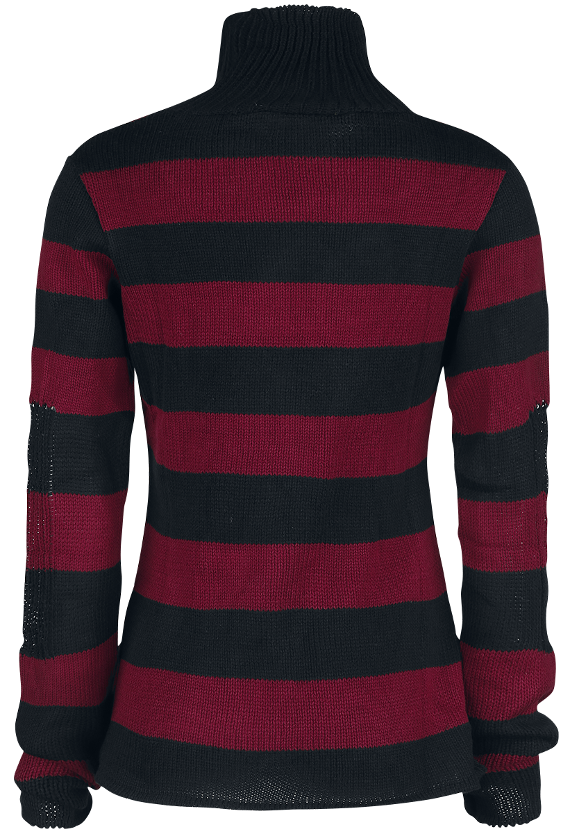 Pull tricoté  de Vixxsin - Haut Annabella - M à 4XL - pour Femme - rouge/noir - Vixxsin - View 2