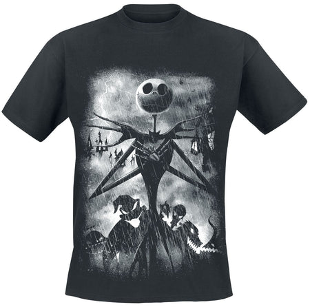 T-Shirt Manches courtes Disney de L'Étrange Noël De Monsieur Jack - Stormy Skies - S à XXL - pour Homme - noir - L'Étrange Noël De Monsieur Jack