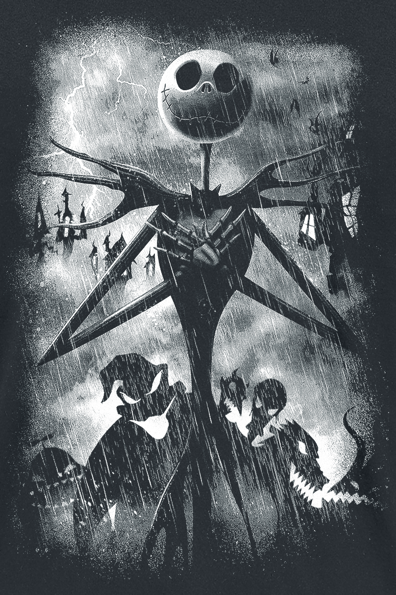 T-Shirt Manches courtes Disney de L'Étrange Noël De Monsieur Jack - Stormy Skies - S à XXL - pour Homme - noir - L'Étrange Noël De Monsieur Jack - View 2