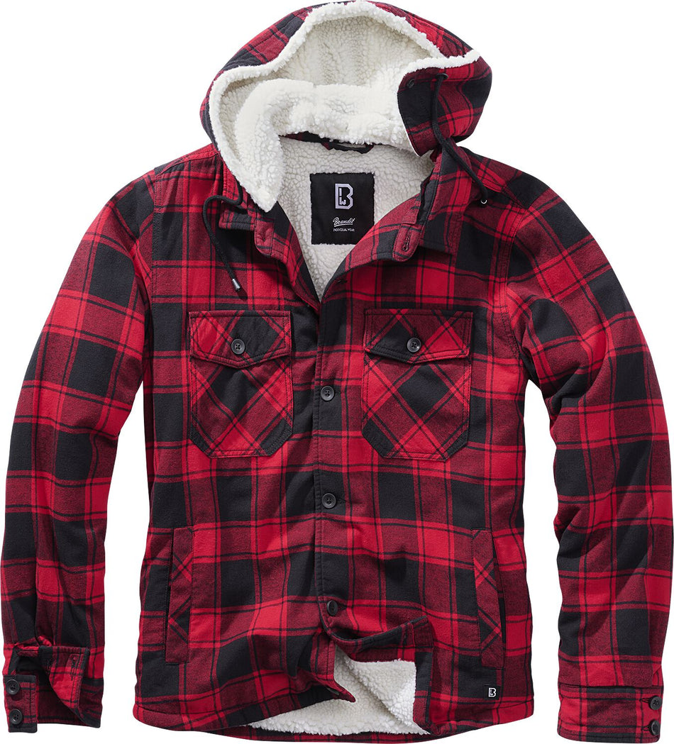 Veste mi-saison  de Brandit - Veste Bûcheron À Capuche - S à 5XL - pour Homme - rouge/noir - Brandit