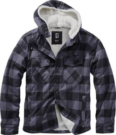 Veste mi-saison  de Brandit - Veste Bûcheron À Capuche - S à 5XL - pour Homme - noir/gris - Brandit