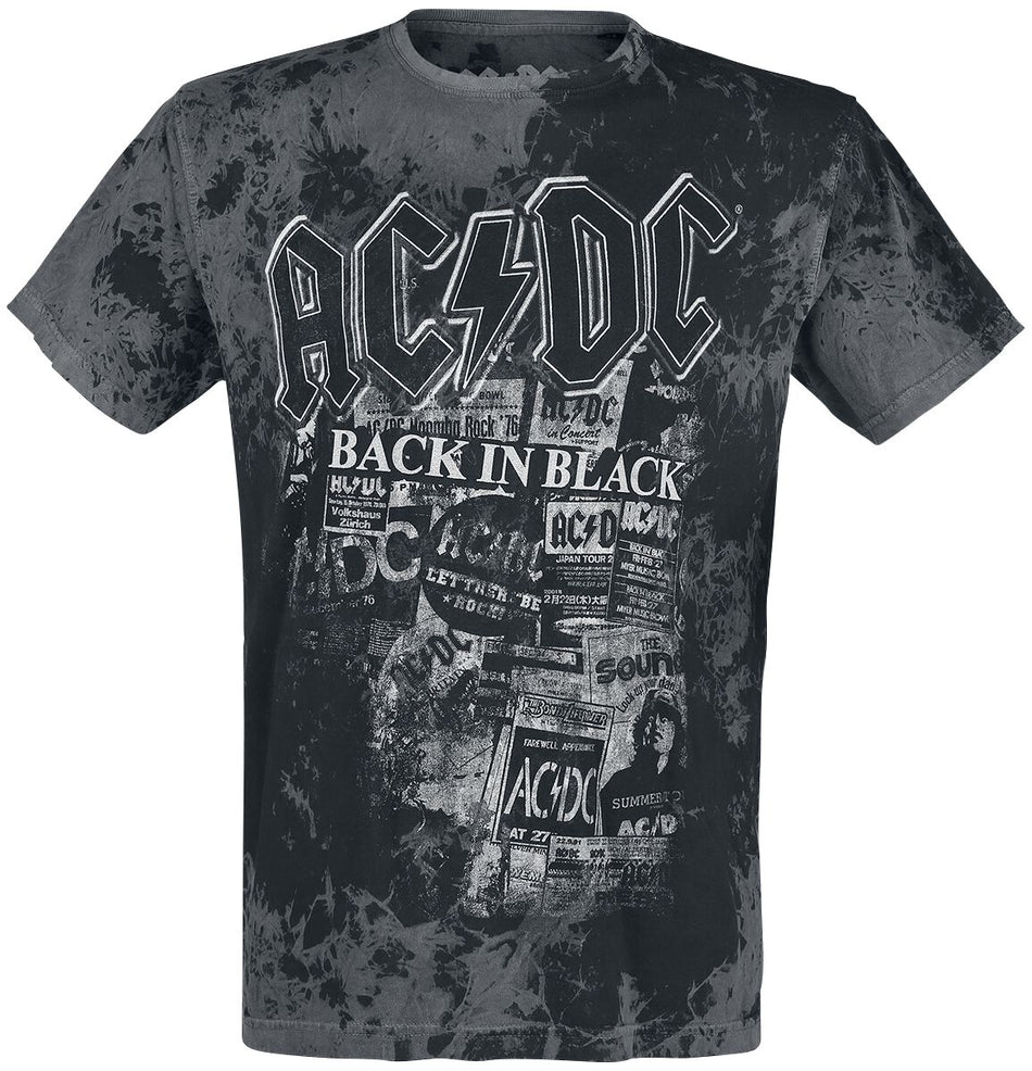 T-Shirt Manches courtes  de AC/DC - Back in Black - S à XXL - pour Homme - gris/noir - AC/DC