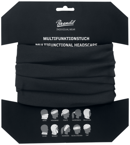 Écharpe tube  de Brandit - Bandana Multi-Fonctions - pour Unisexe - noir - Brandit - View 2