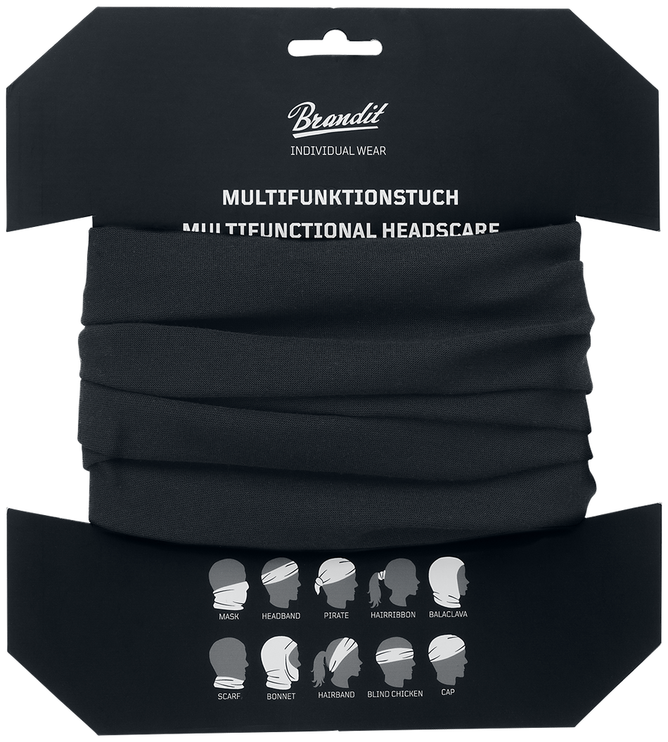 Écharpe tube  de Brandit - Bandana Multi-Fonctions - pour Unisexe - noir - Brandit - View 2
