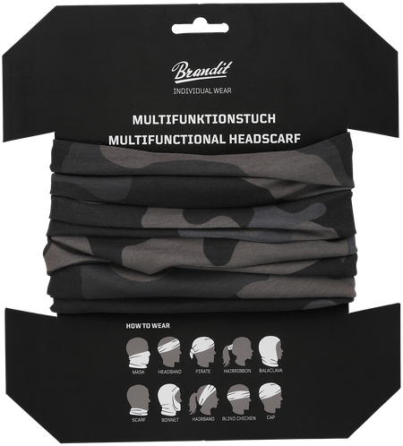 Écharpe tube  de Brandit - Bandana Multi-Fonctions - pour Unisexe - camouflage sombre - Brandit - View 2