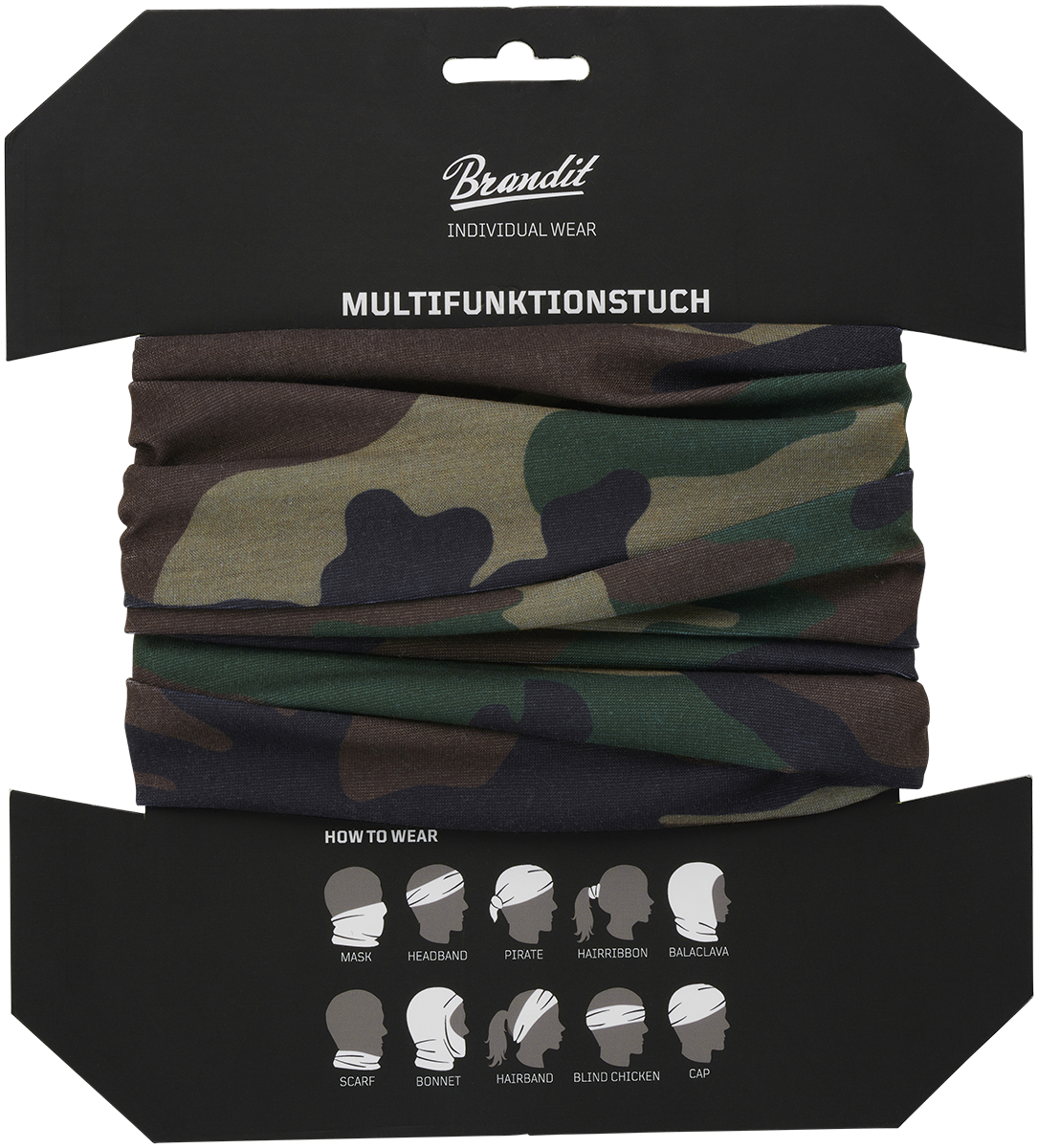 Écharpe tube  de Brandit - Bandana Multi-Fonctions - pour Unisexe - camouflage forêt - Brandit - View 2