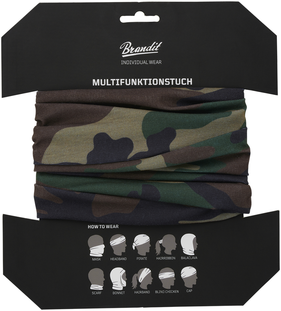 Écharpe tube  de Brandit - Bandana Multi-Fonctions - pour Unisexe - camouflage forêt - Brandit - View 2