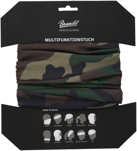 Écharpe tube  de Brandit - Bandana Multi-Fonctions - pour Unisexe - camouflage forêt - Brandit - View 2