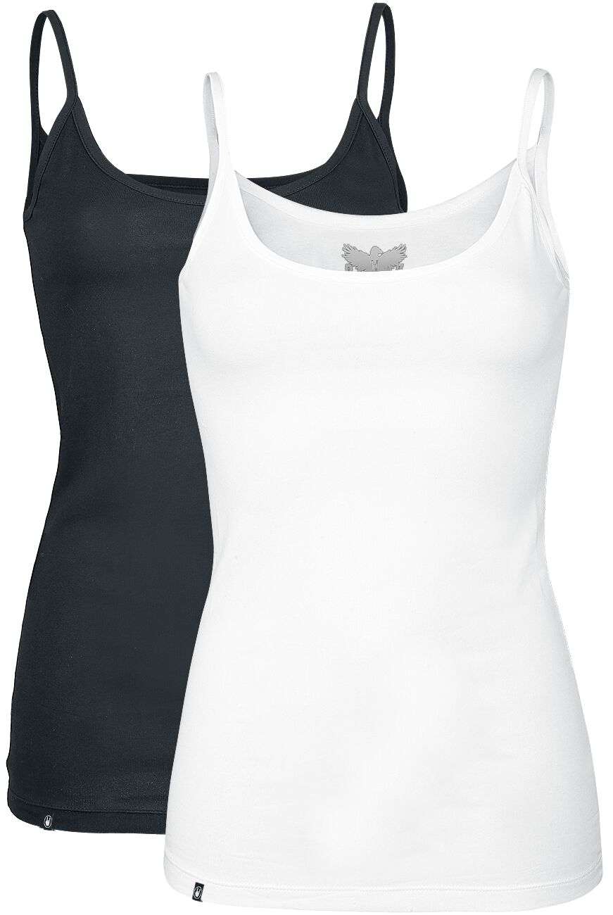 Top  de Black Premium by EMP - Débardeurs Bretelles Spaghettis - Lot De 2 - S à XXL - pour Femme - noir/blanc - Black Premium by EMP