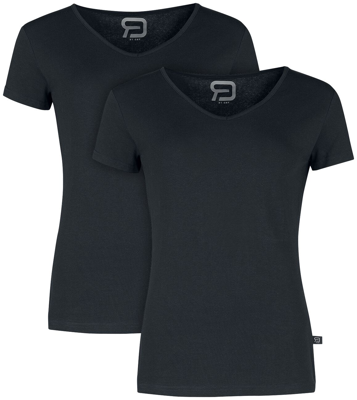 T-Shirt Manches courtes  de RED by EMP - Lot De Deux T-Shirts Col En V - S à 4XL - pour Femme - noir - RED by EMP