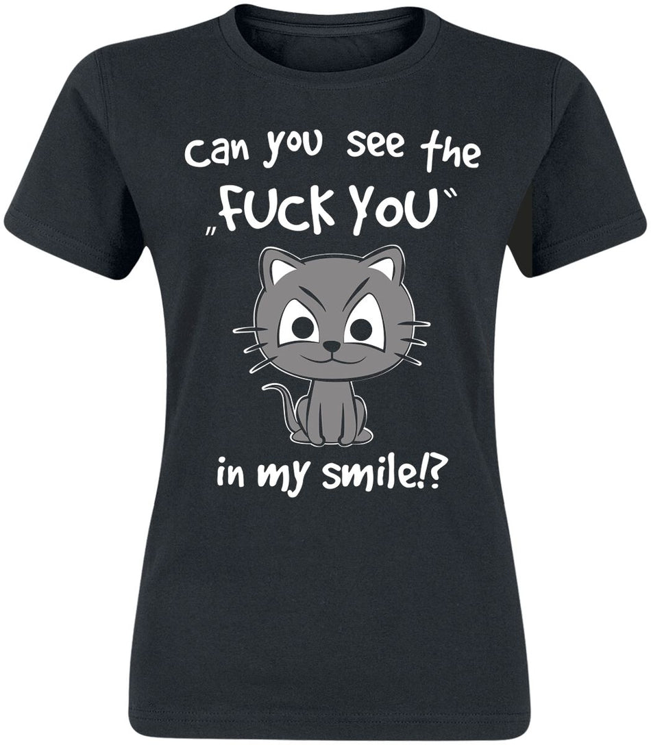 T-Shirt Manches courtes Fun de Tierisch - Can You See The Fuck You In My Smile!? - S à 3XL - pour Femme - noir - Tierisch
