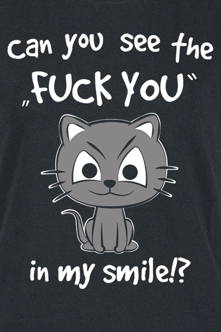 T-Shirt Manches courtes Fun de Tierisch - Can You See The Fuck You In My Smile!? - S à 3XL - pour Femme - noir - Tierisch - View 2
