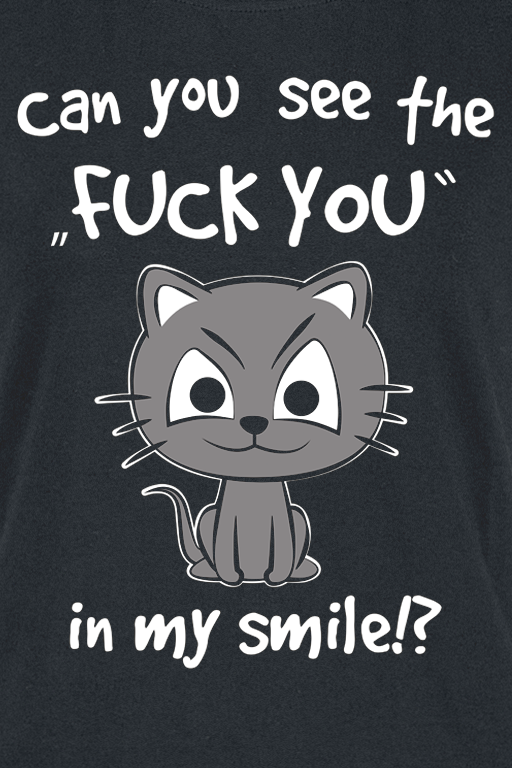T-Shirt Manches courtes Fun de Tierisch - Can You See The Fuck You In My Smile!? - S à 3XL - pour Femme - noir - Tierisch - View 2