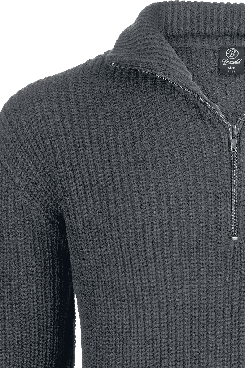 Pull tricoté  de Brandit - Marine Troyer - S à 5XL - pour Homme - anthracite - Brandit - View 2