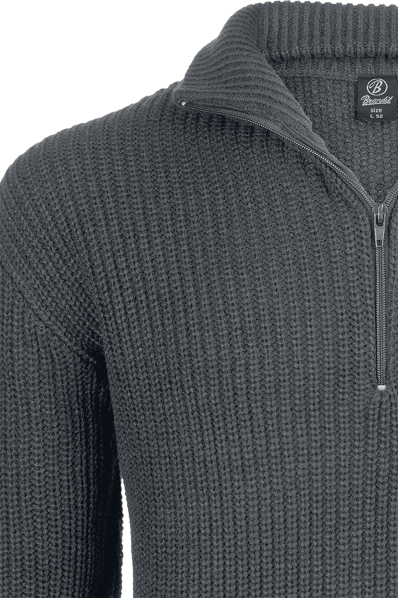 Pull tricoté  de Brandit - Marine Troyer - S à 4XL - pour Homme - anthracite - Brandit - View 2