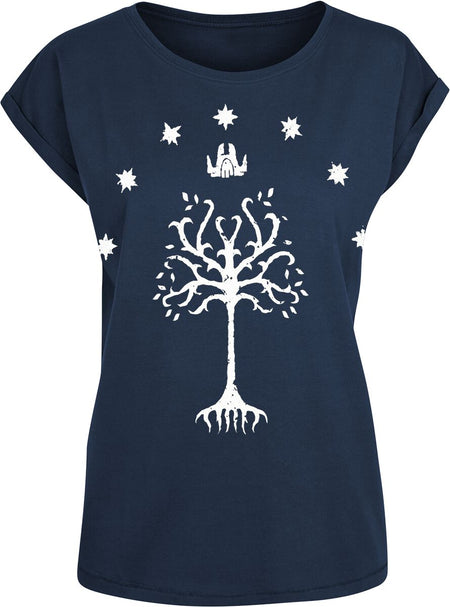 T-Shirt Manches courtes  de Le Seigneur Des Anneaux - Arbre Du Gondor - S à XXL - pour Femme - bleu foncé - Le Seigneur Des Anneaux