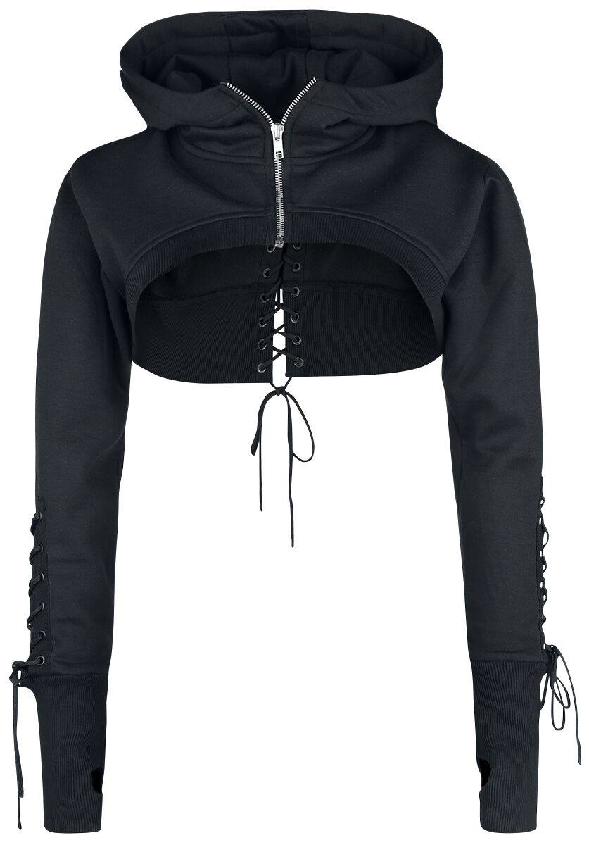 Sweat-shirt zippé à capuche Gothic de Chemical Black - Boléro Ebony - XS à XL - pour Femme - noir - Chemical Black