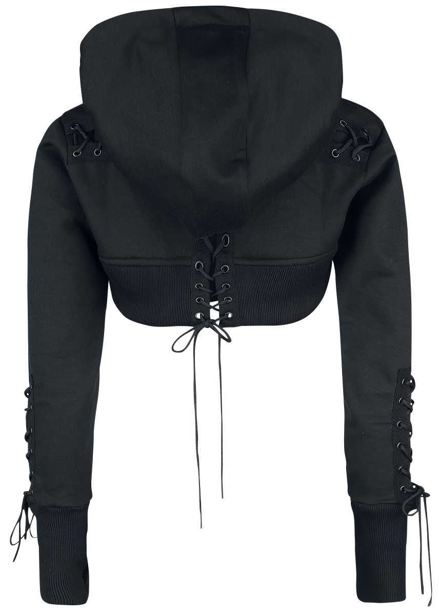 Sweat-shirt zippé à capuche Gothic de Chemical Black - Boléro Ebony - XS à XL - pour Femme - noir - Chemical Black - View 2