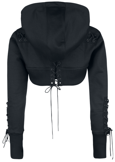 Sweat-shirt zippé à capuche Gothic de Chemical Black - Boléro Ebony - XS à XL - pour Femme - noir - Chemical Black - View 2
