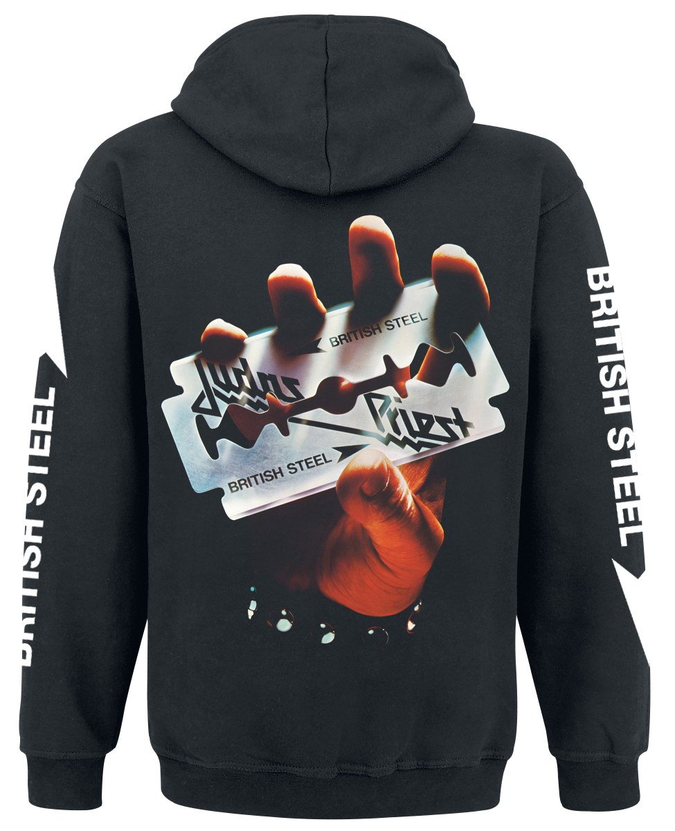 Sweat-shirt à capuche  de Judas Priest - British Steel Anniversary 2020 - S à XXL - pour Homme - noir - Judas Priest - View 2