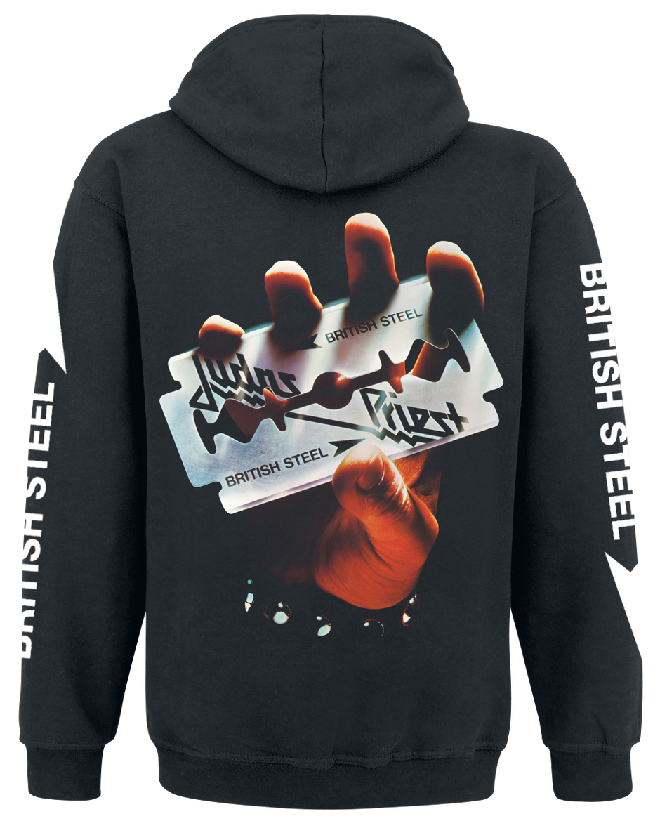 Sweat-shirt à capuche  de Judas Priest - British Steel Anniversary 2020 - S à XXL - pour Homme - noir - Judas Priest - View 2