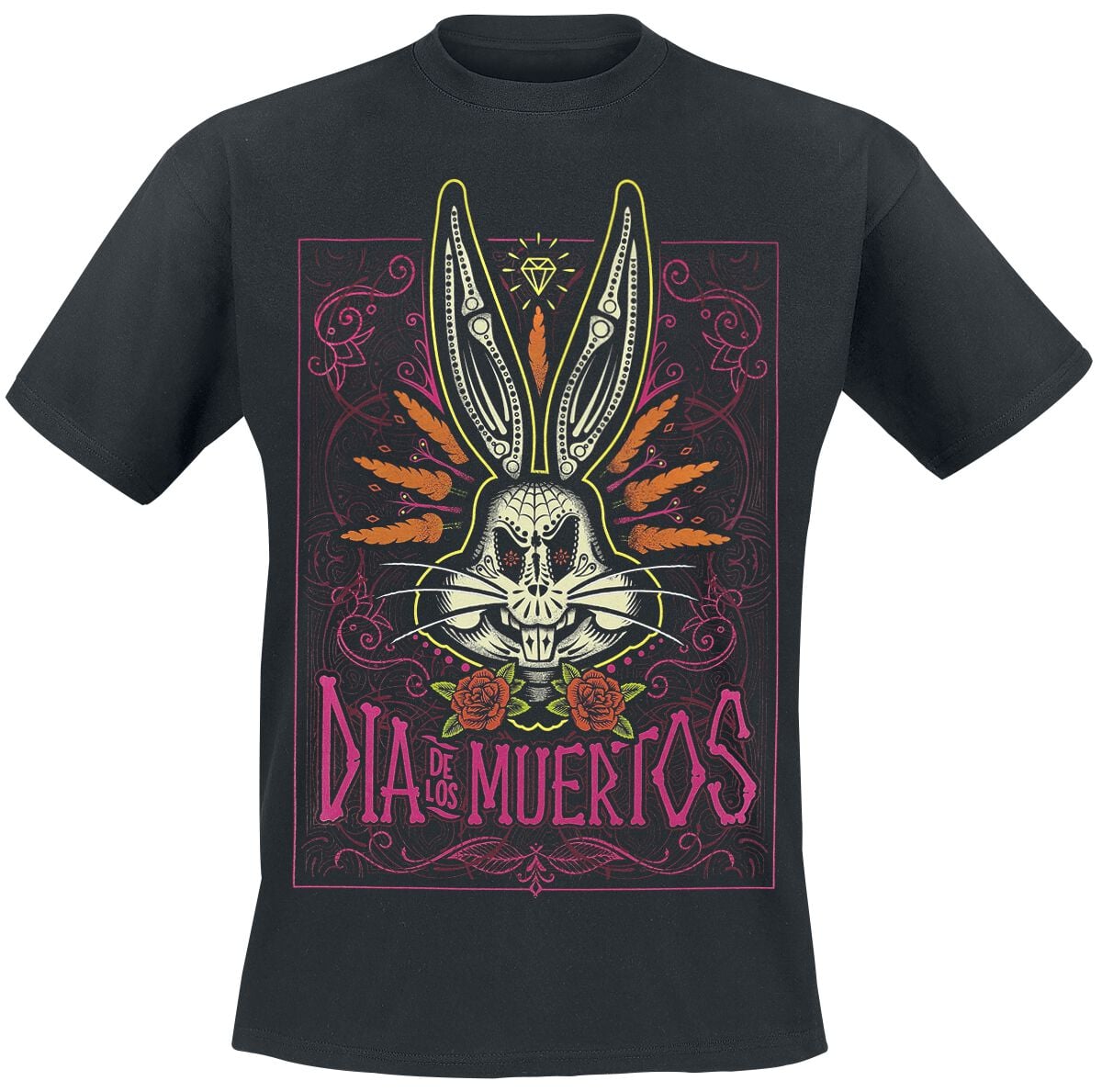 T-Shirt Manches courtes  de Looney Tunes - Dia De Los Muertos - M à 3XL - pour Homme - noir - Looney Tunes