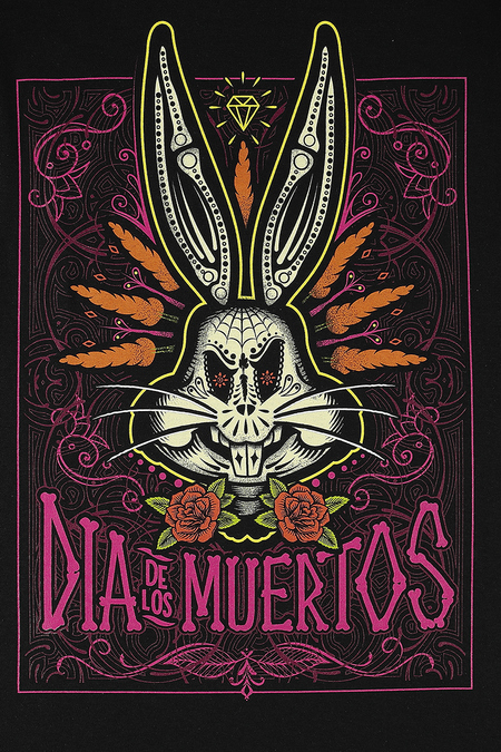 T-Shirt Manches courtes  de Looney Tunes - Dia De Los Muertos - M à 3XL - pour Homme - noir - Looney Tunes - View 2