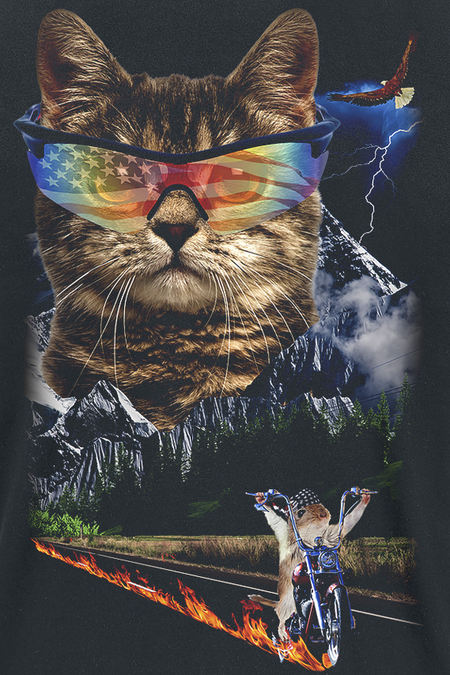 T-Shirt Manches courtes Fun de Goodie Two Sleeves - Meow For Freedom - S à 5XL - pour Homme - noir - Goodie Two Sleeves - View 2