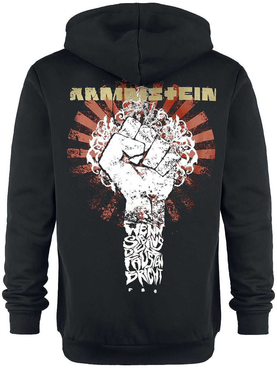 Sweat-shirt zippé à capuche  de Rammstein - Sonne - S à M - pour Homme - noir - Rammstein - View 2