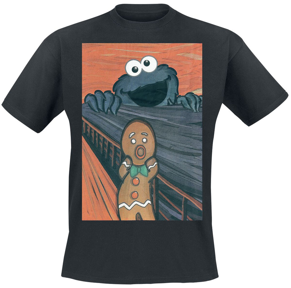T-Shirt Manches courtes  de Sesame Street - The Cookie Monster - Le Cri - XS à 3XL - pour Homme - noir - Sesame Street